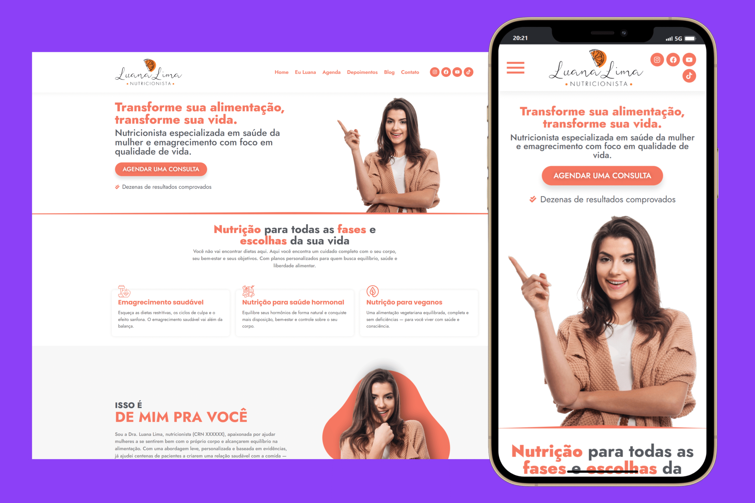 Sites Prontos Profissionais site para nutricionistas