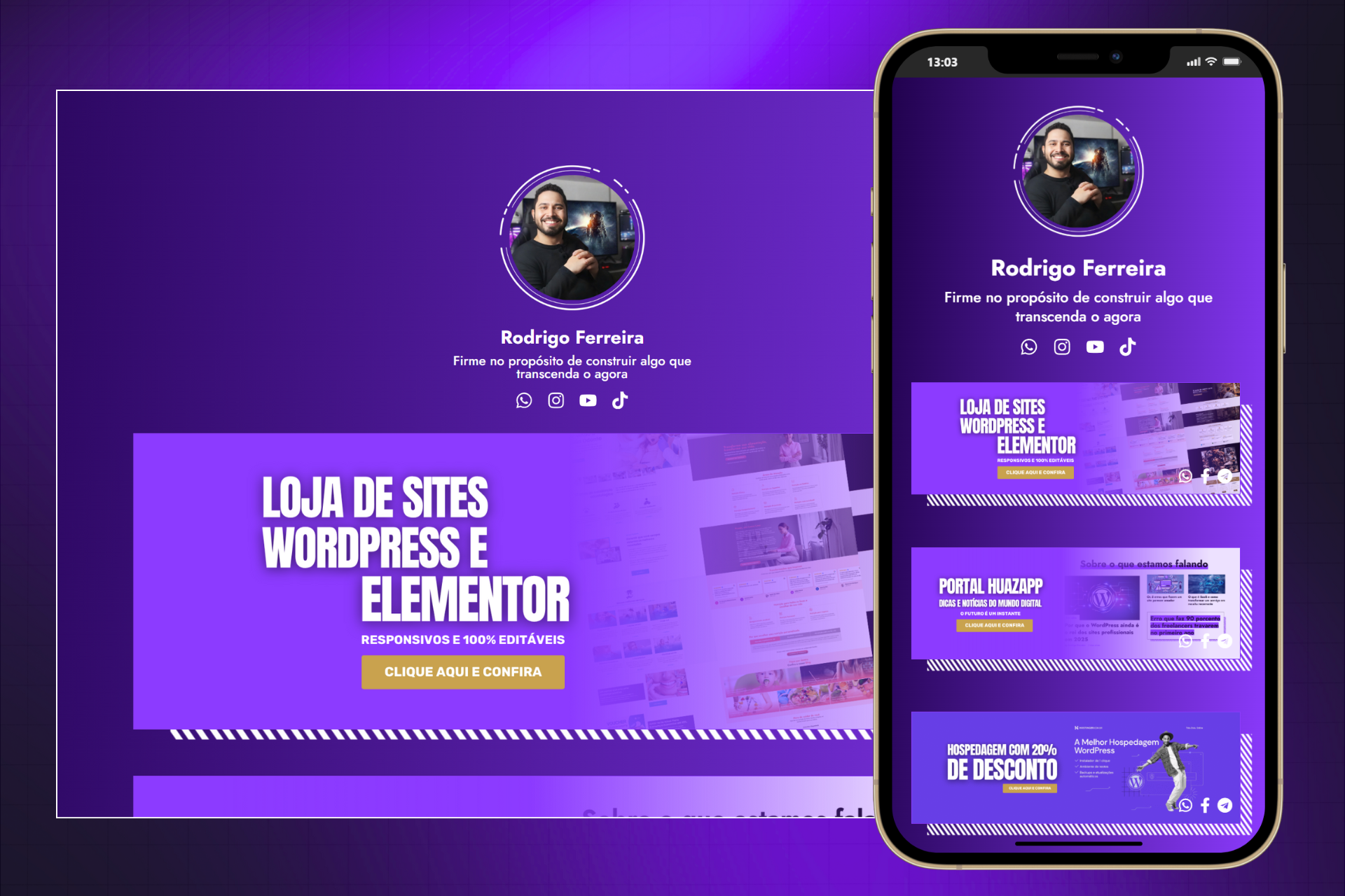 Sites Prontos Profissionais Template Para Bio site Link na Bio
