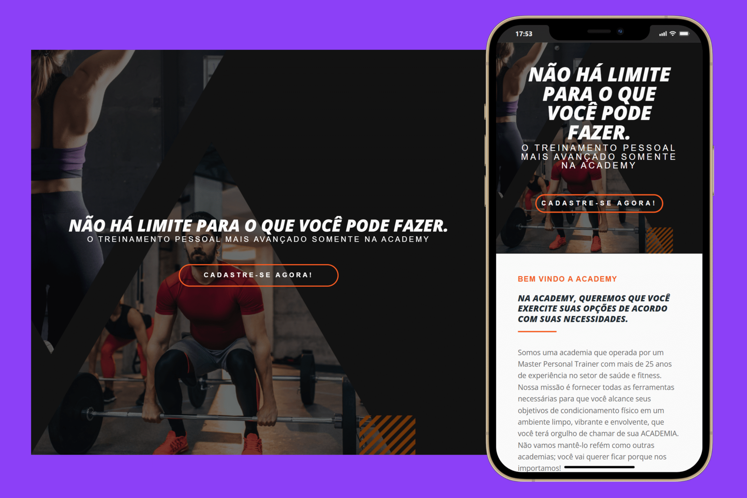 Sites Prontos Profissionais, Site Para Academia