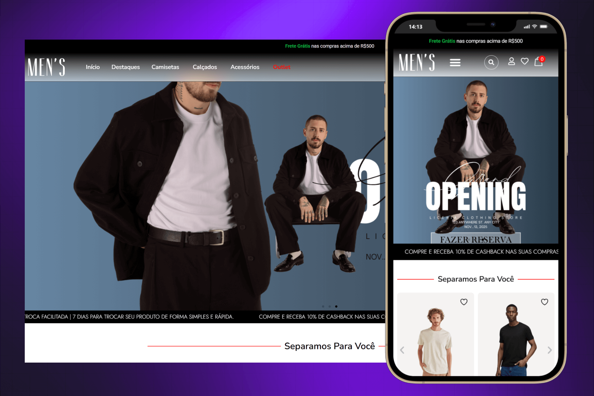 Loja Virtual Masculina Premium – WordPress + WooCommerce